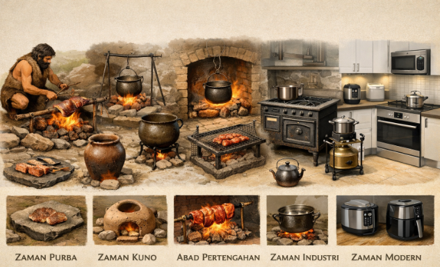 Sejarah Evolusi Alat Memasak Manusia dari Purba Sampai Modern